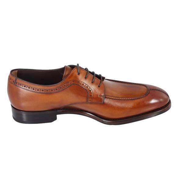 NEW SALVATORE FERRAGAMO men's tullio leather derby shoes in brown